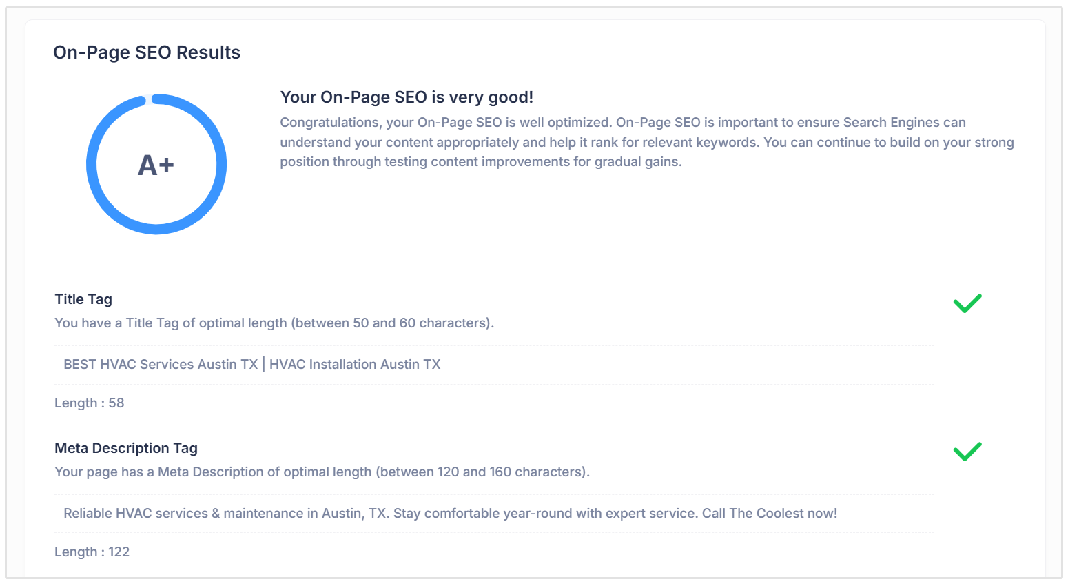 Meta description check
